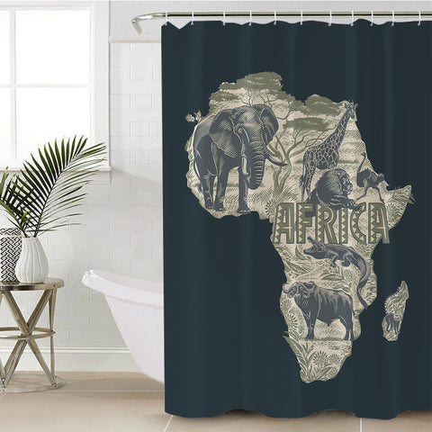 Image of Africa Continent SWYL1543 Shower Curtain