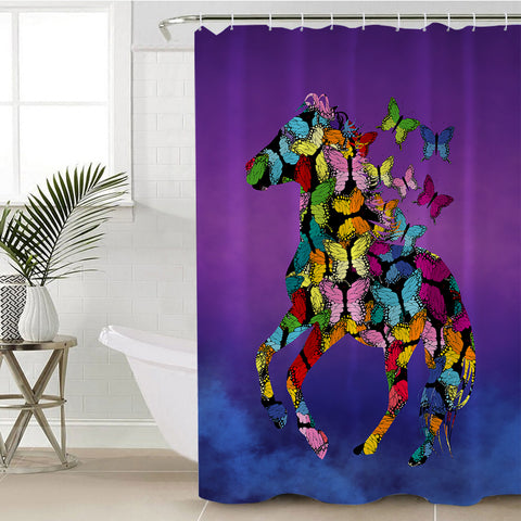 Image of Butterflied Horse SWYL1549 Shower Curtain