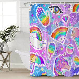 Rainbow Themed SWYL1555 Shower Curtain