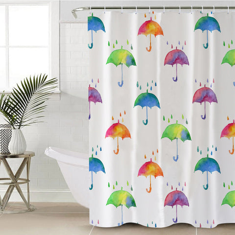 Image of Colorful Umbrellas SWYL1564 Shower Curtain