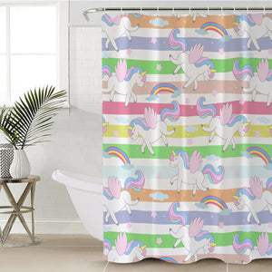 Rainbow Unicorns SWYL1566 Shower Curtain