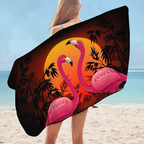 Image of Sunset Flamingo SWYL1617 Bath Towel