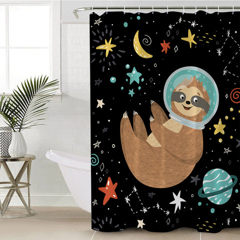 Image of Space Sloth SWYL1626 Shower Curtain