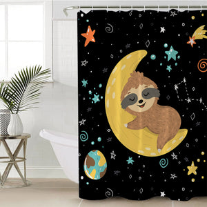 Moon Sloth SWYL1628 Shower Curtain