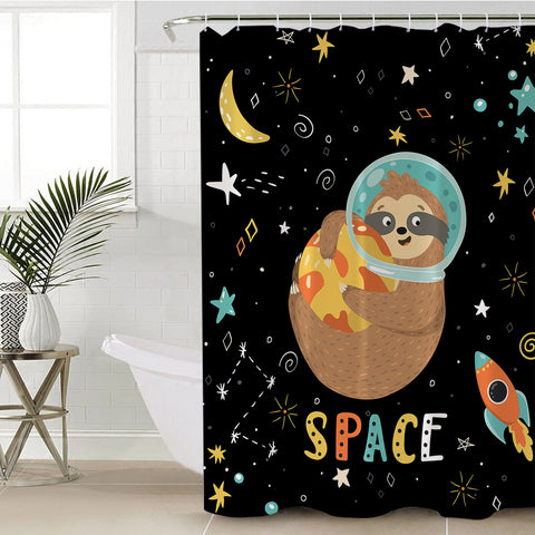 Image of Space Sloth SWYL1629 Shower Curtain