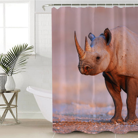 Image of 3D Rhino SWYL1634 Shower Curtain