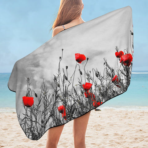 Image of Red Poppies SWYL1640 Bath Towel