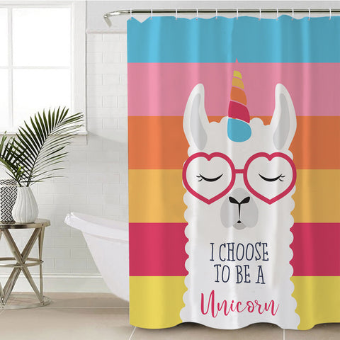 Image of Unicorn Llama SWYL1658 Shower Curtain