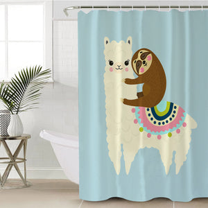 Llama & Sloth SWYL1662 Shower Curtain