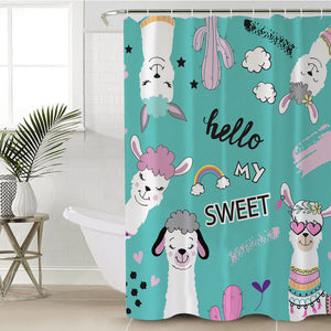 Sweet Llama SWYL1665 Shower Curtain