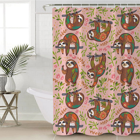 Image of Lazy Sloth SWYL1667 Shower Curtain