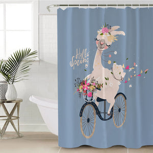 Hello Spring Llama SWYL1677 Shower Curtain