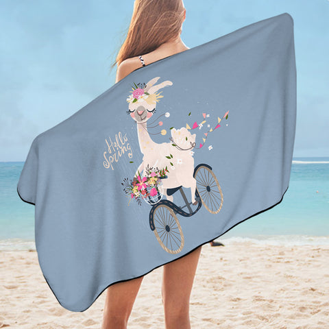 Image of Spring Llama Indigo SWYL1677 Bath Towel