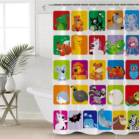 Image of Cartooned Animals SWYL1707 Shower Curtain