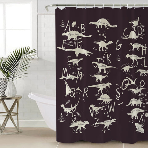 Image of Dinosaur Alphabet SWYL1709 Shower Curtain