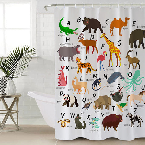 Image of Animal Alphabet SWYL1713 Shower Curtain