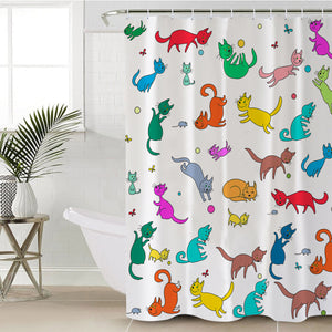 Colorful Cats SWYL1740 Shower Curtain