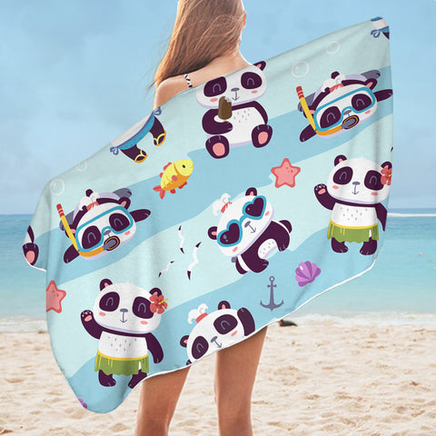 Image of Cute Panda Cubs SWYL1762 Bath Towel