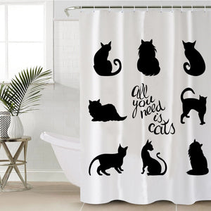 All You Need Is Cats SWYL1847 Shower Curtain