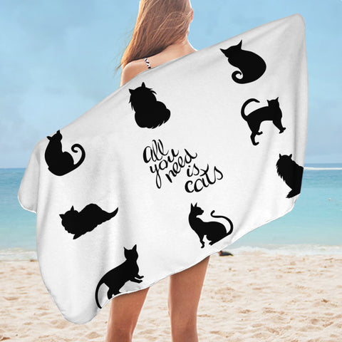 Image of All You Need Is Cats SWYL1847 Bath Towel