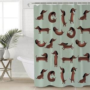 Cartooned Dachshund SWYL1850 Shower Curtain