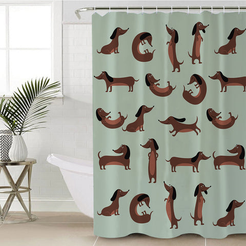 Image of Cartooned Dachshund SWYL1850 Shower Curtain