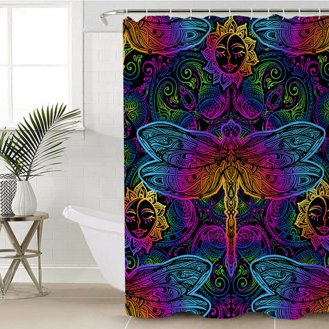 Image of Mutated Dragonfly SWYL1895 Shower Curtain