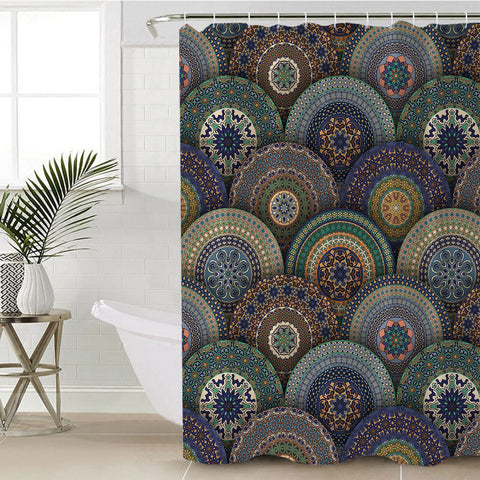 Image of Stylized Fish Scales SWYL1903 Shower Curtain