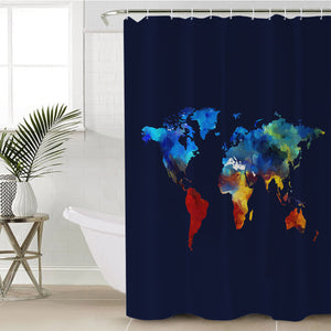 World Map SWYL1907 Shower Curtain