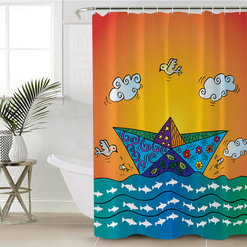 Image of Paper Boat SWYL1908 Shower Curtain