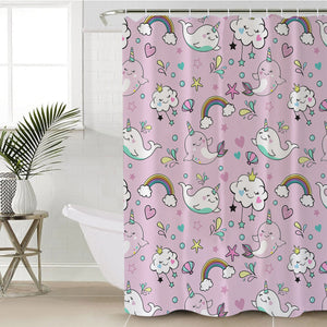 Rainbow Narwhal SWYL1909 Shower Curtain