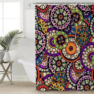 Stylized Circles SWYL1997 Shower Curtain