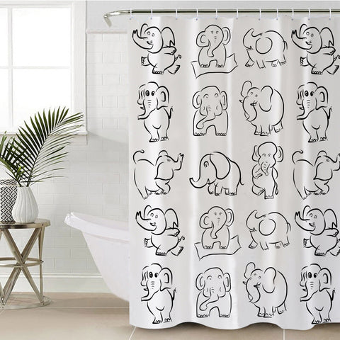 Image of Cartoon Elephant SWYL2001 Shower Curtain