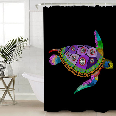 Image of Patterned Turtle SWYL2005 Shower Curtain