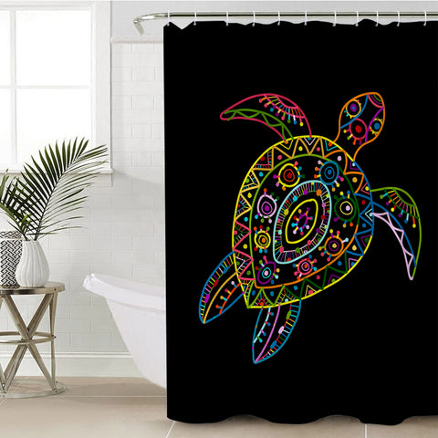 Image of Lined Turtle SWYL2013 Shower Curtain