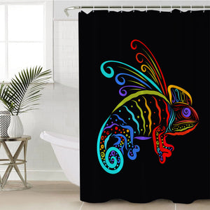 Lined Chameleon SWYL2016 Shower Curtain