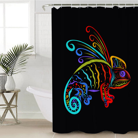 Image of Lined Chameleon SWYL2016 Shower Curtain