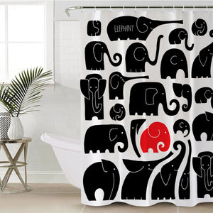 Cute Elephant Motif SWYL2020 Shower Curtain