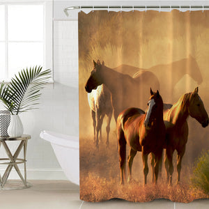 3D Horses SWYL2023 Shower Curtain