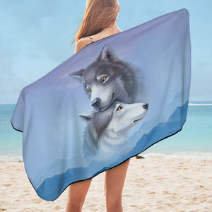 Wolf Couple SWYL2027 Bath Towel