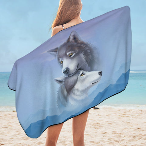 Image of Wolf Couple SWYL2027 Bath Towel