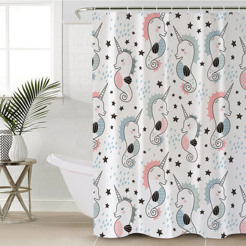 Image of Horned Seahorses SWYL2045 Shower Curtain