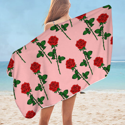 Image of Red Roses SWYL2051 Bath Towel