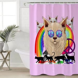 Peace Cats SWYL2085 Shower Curtain