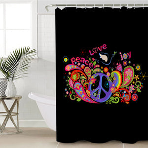 Love & Peace Sign SWYL2168 Shower Curtain