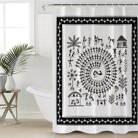 Image of Concentric Scripture White SWYL2178 Shower Curtain