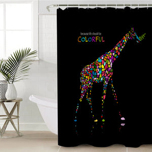 Colorful Giraffe SWYL2189 Shower Curtain