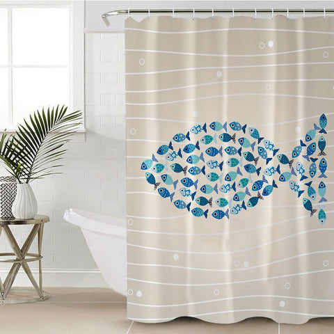 Image of Fish Lineup SWYL2191 Shower Curtain