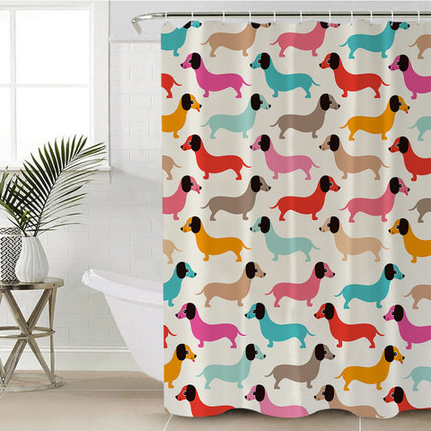 Image of Colorful Dachshunds SWYL2226 Shower Curtain