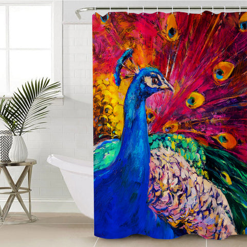 Image of Peacock Portrait SWYL2236 Shower Curtain